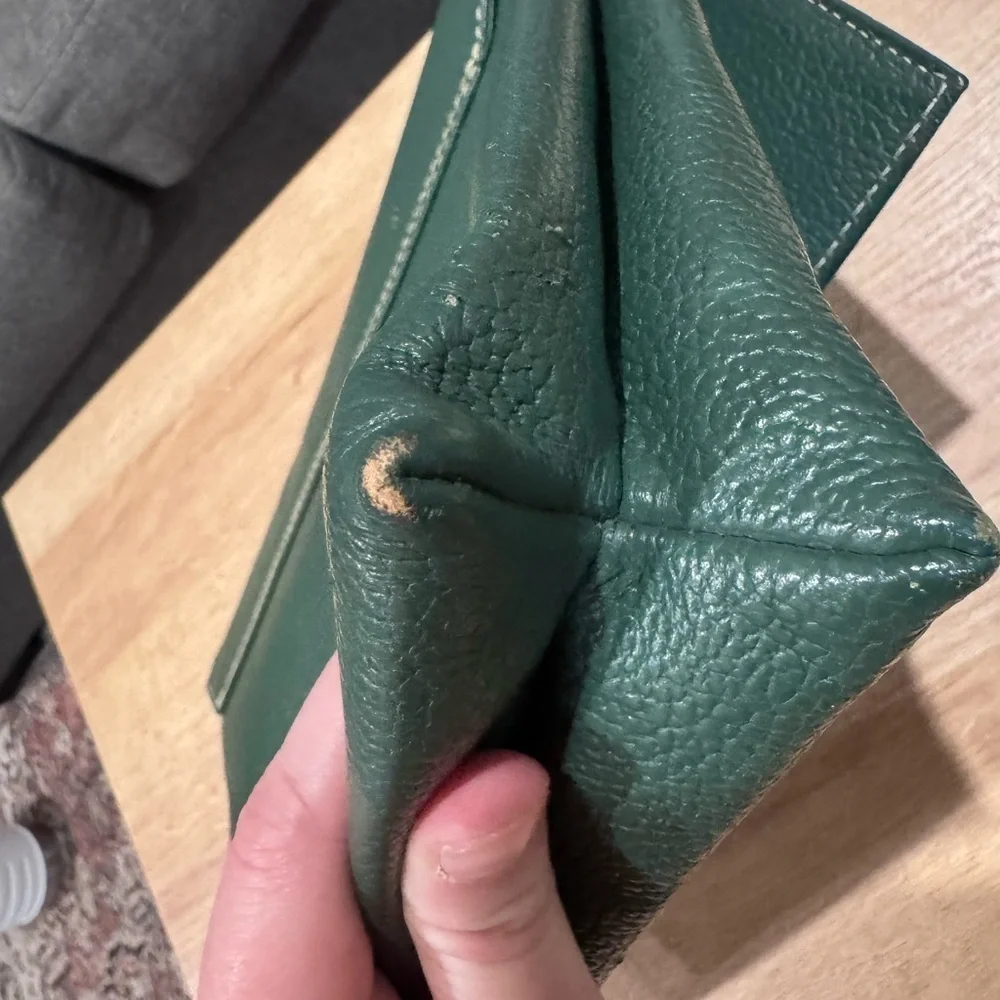 Guy Laroche Dark Green Envelope Clutch